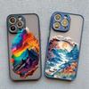 2D Printing Landscape Phone Case For iPhone 16 14 Pro 13 Mini 15 7 8 Plus SE2 XS X XR 12 Pro Max Creative Mountains Back Cover