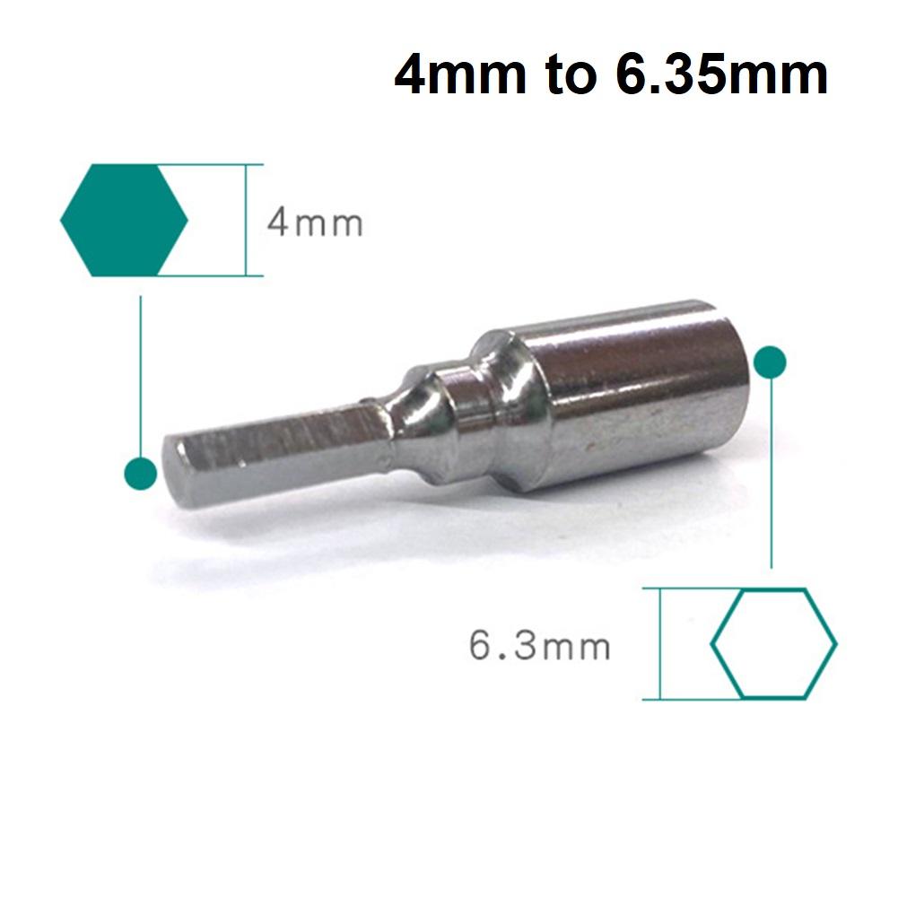 1/2pcs 6.35mm To 4mm Hex Transducer Adapter Socket Magnetic For Screwdriver Drill Bits Repair Mobile Phone Camera Computer