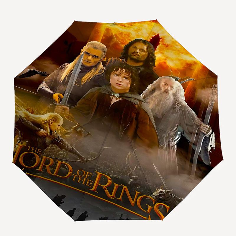 

1pc Lord of the Rings Automatic Folding Umbrella - Compact 8-Rib Design, Durable Plastic & Iron1095L