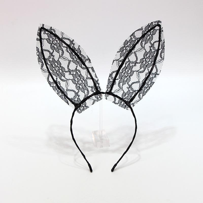 Lace big rabbit ears headband cute sexy lingerie accessories sexy headband hairpin mesh headgear z