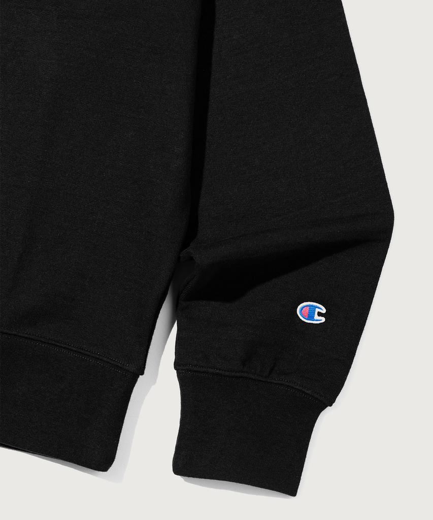 Champion Heritage Logo Loose Fit Half Zip Black