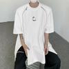 Men Double Zippers Design Hip Hop T Shirt Punk Causal Tee Shirts High Street Tops