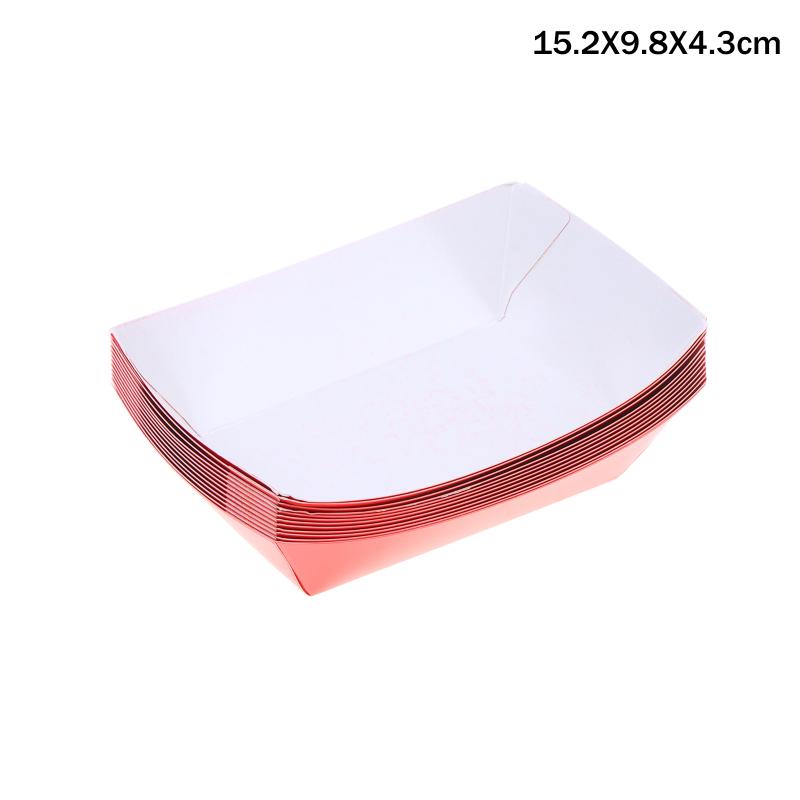Disposable Paper Food Trays 12Pcs Solid Color Boat Shape Popcorn Boxes Lightweight for Carnival Festival Food