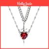 And Sword Heart Necklace Couple Necklaces 18k Gold Plated Stainless Steel Zircon Crystal Ring Bracelet Necklace Jewelry Set