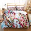 Spring Flowers King Queen Duvet Cover Colorful Floral Bedding Set Cherry Blossoms Quilt Cover 2/3pcs Polyester Comforter Cover