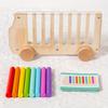 Educational Wooden Toy,Color Sorting Activity Bus Explore Colors and Logical Sorting,Each Color Brick Corresponds To a Color Slot,