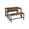 VASAGLE Mesa de Jantar com 2 Bancos, Conjunto de 3 Peças, Mesa de Cozinha de 110 x 70 x 75 cm, 2 Bancos de 97 x 30 x 50 cm Cada, Estrutura de Aço