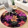 1pc Floral Pattern Carpet, Round Non Slip Durable Large Size Office Carpet, Suitable for Office