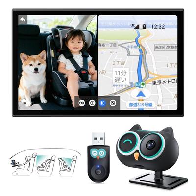 OTTOCAST Cabin Care Wireless CarPlay Baby Monitor with Rear Seat Security Night Wireless Compatible with OEM Wired CarPlay Vehicles Approval