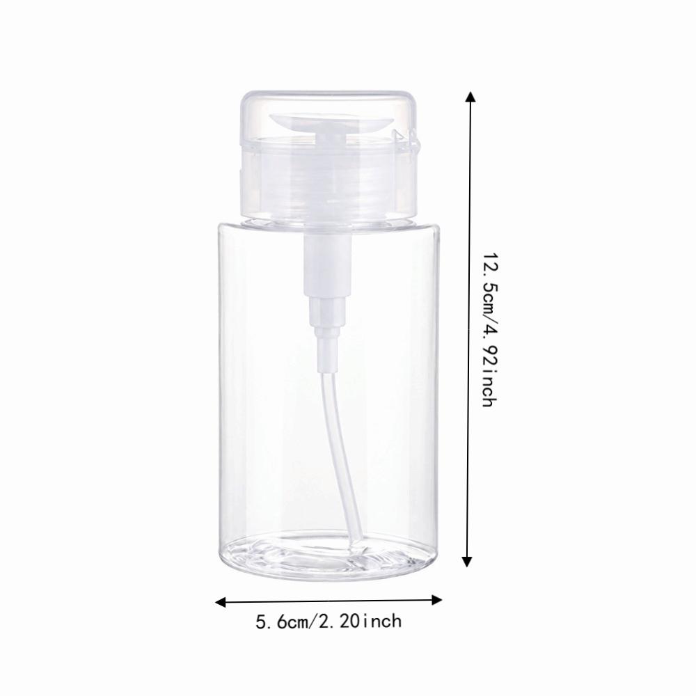 6 Pack Leakproof Push Down Pump Bottle Dust Proof Lid Empty Dispenser Nail Polish