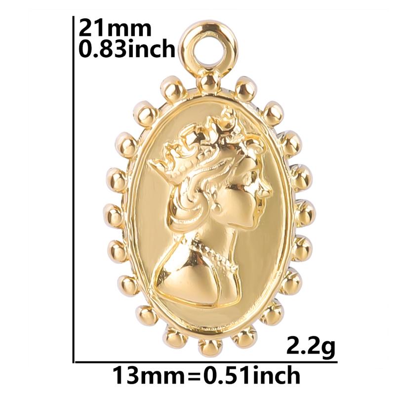 6pcs Sun Moon Stainless Steel Charms For Jewelry Making Bulk Flower Pendant Charm Gold Color Breloque Acier Inoxydable Pendant