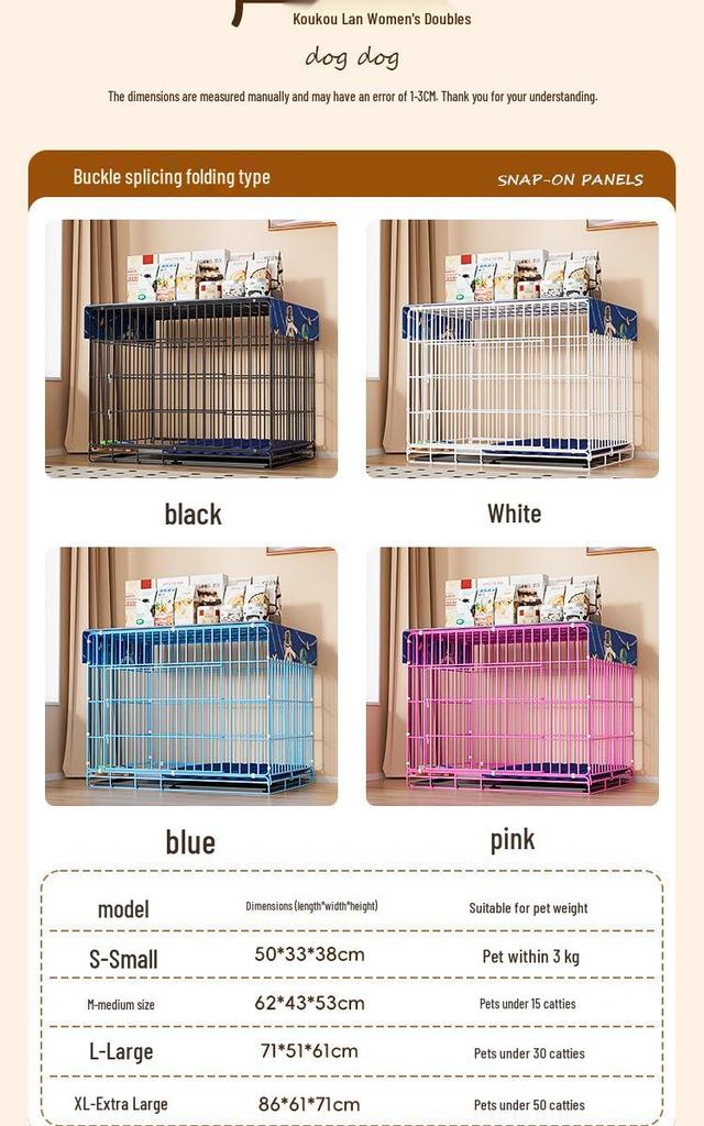 Indoor Pet Cage with Toilet for Small to Medium Dogs & Cats