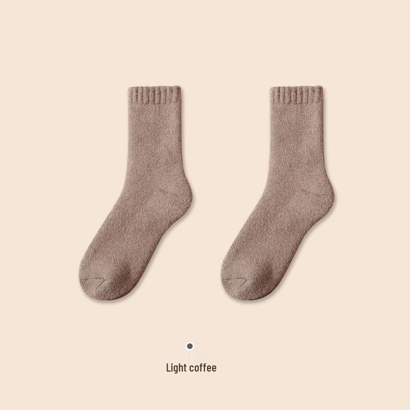 Extra Thick Fleece-Lined Wool Socks for Men & Women - Warm Mid-Calf Winter Socks