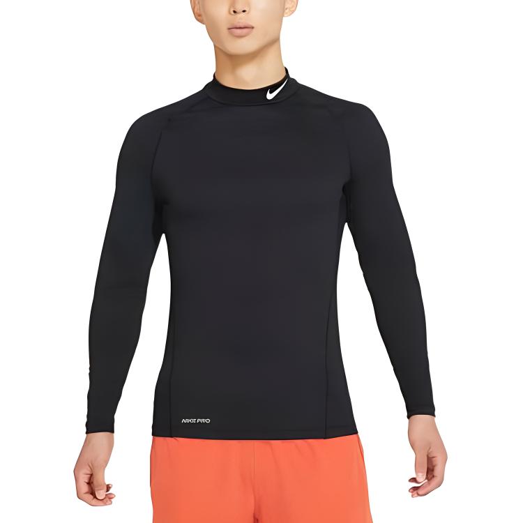 Nike Slim Fit Mock Neck Long Sleeve Fitness T-Shirt Men Tops Black FB7909-010