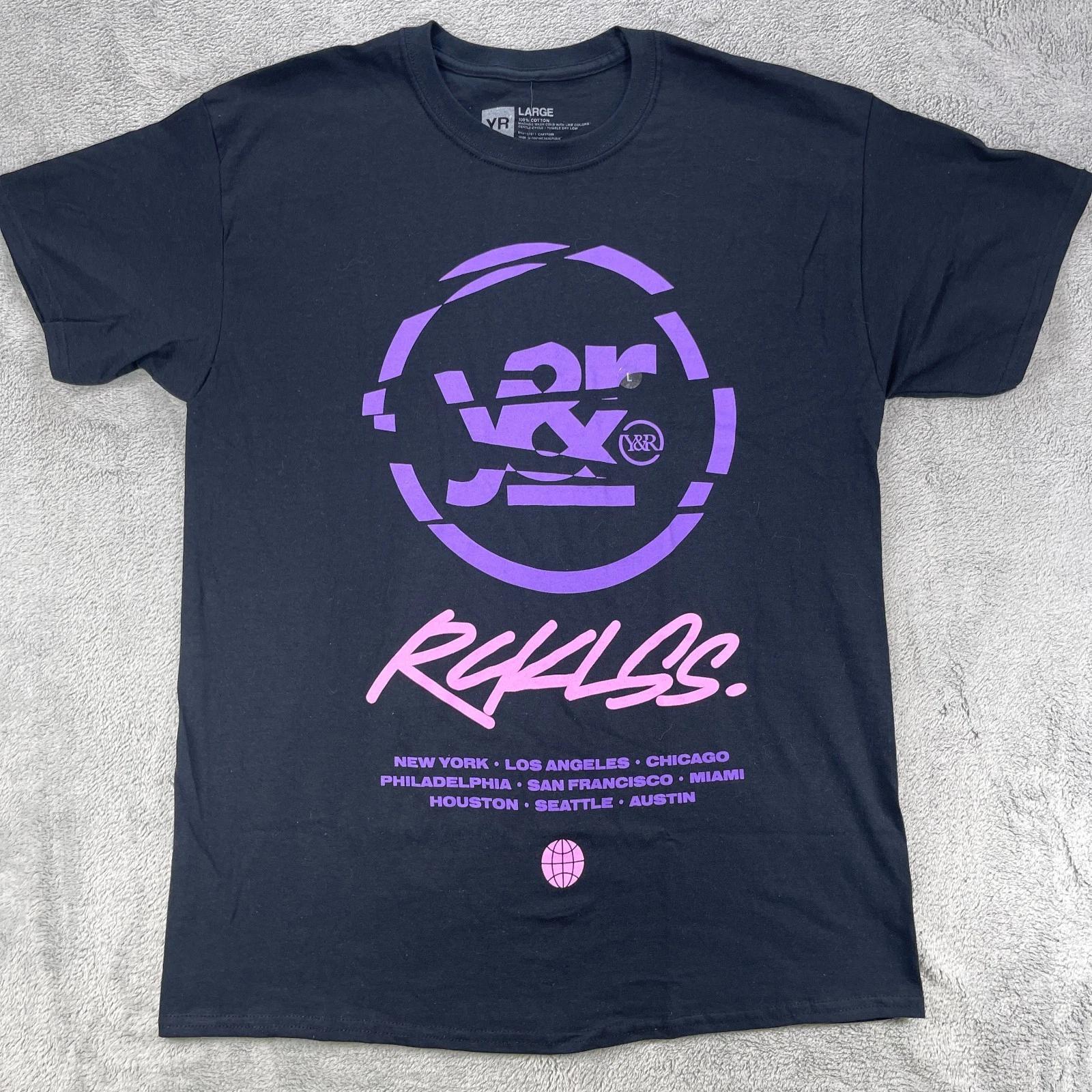 

Мужская футболка Young & Reckless L Черная с графическим принтом Хлопок Круглый вырез Пуловер 2XL