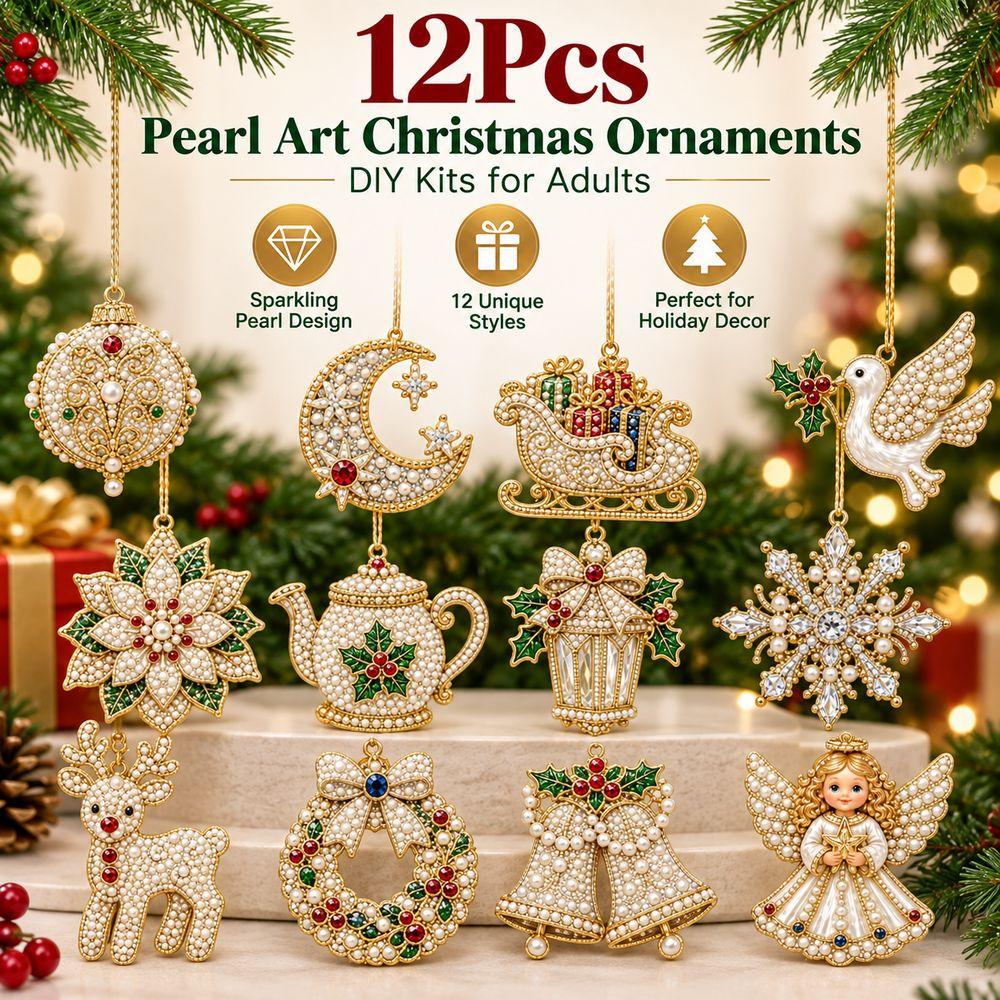 12Pcs DIY Christmas Pendants Diamond Painting Ornaments Family Craft Activity