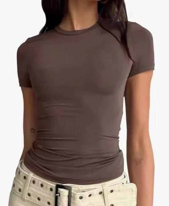 European and American Women's Casual Slim Fit Long Sleeve Pullover T-shirt Streetwear Set