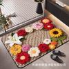 3D Flower Carpet Irregular Flower Shaped Water Absorbing Quick Drying Floor Mat Dirt Resistant and Wear-resistant Foot Mat