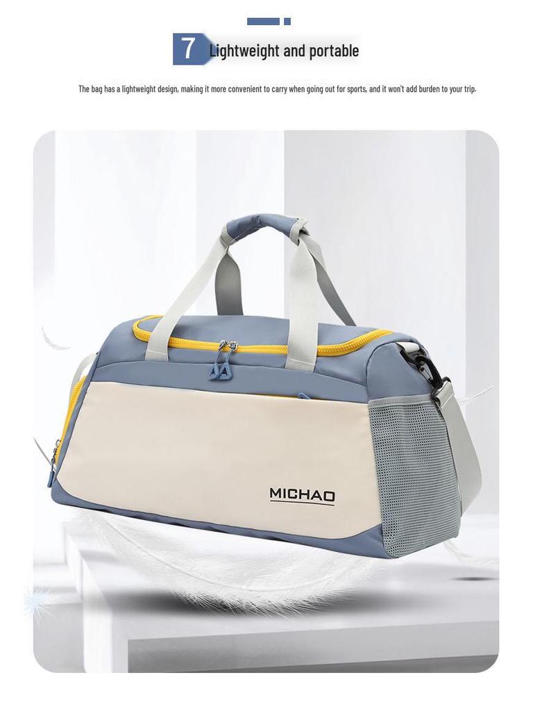 Women's Large Capacity Gym Bag with Wet/Dry Separation - Print Logo, Sports, Hand Luggage, Short Trips, Swimming Bag