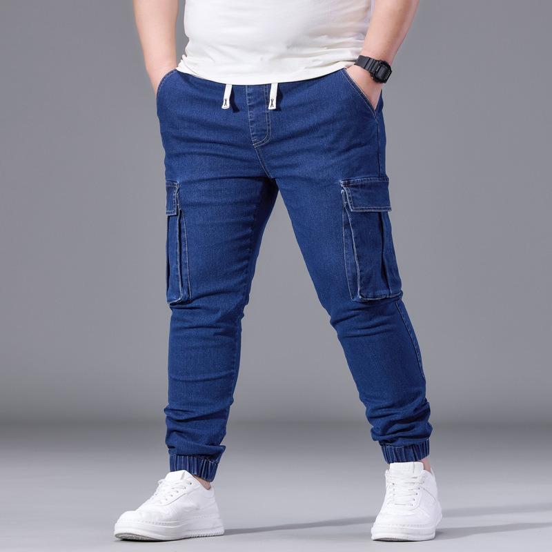 Men's Workwear-Style Denim Trousers: Slim-Fit, Skinny-Leg, Trendy Brand, Stretch Cuffed, Pocketed, Plus Size