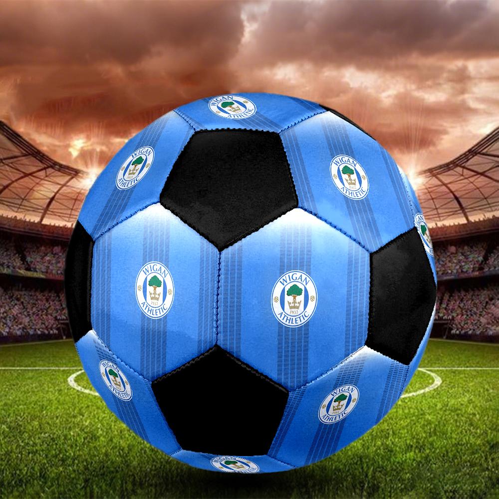 SIZE 5 Wigan Athletic FC Soccer Ball Colorful All Ages Machine Stitched PVC Competition Ready Durable High-Bounce