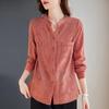 Solid Color Long Sleeves Shirt Spring  Artistic Style Casual Loose Tops Fashion Clothes for Women