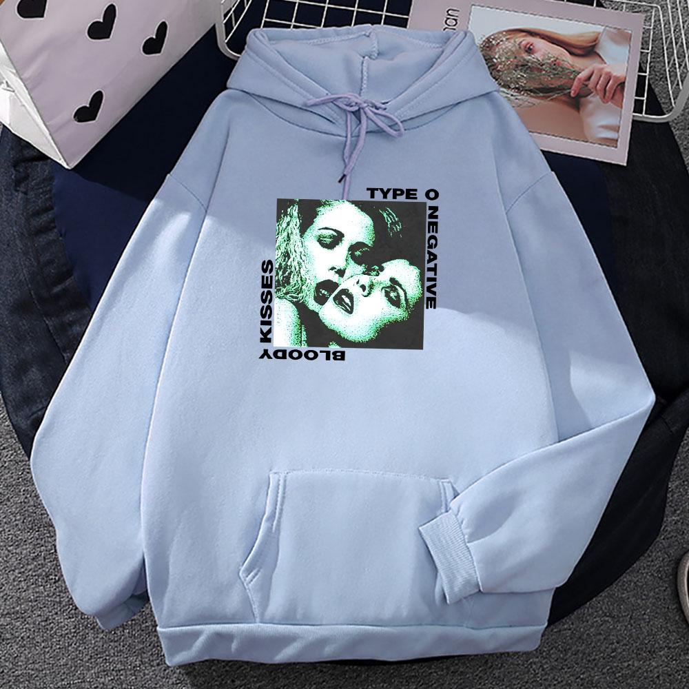 Bloody Kisses Type O Negative Hettegensere Rockeband Heavy Mental Gensere Mote Herre/Dame Klær Gotisk Vinter Unisex hettegenser