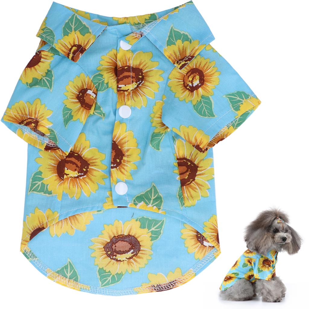 Pet T Shirt Cotton Soft Cute Sun Flower Printed Fashionable Dog Summer Vest Clothes for Puppy Cats