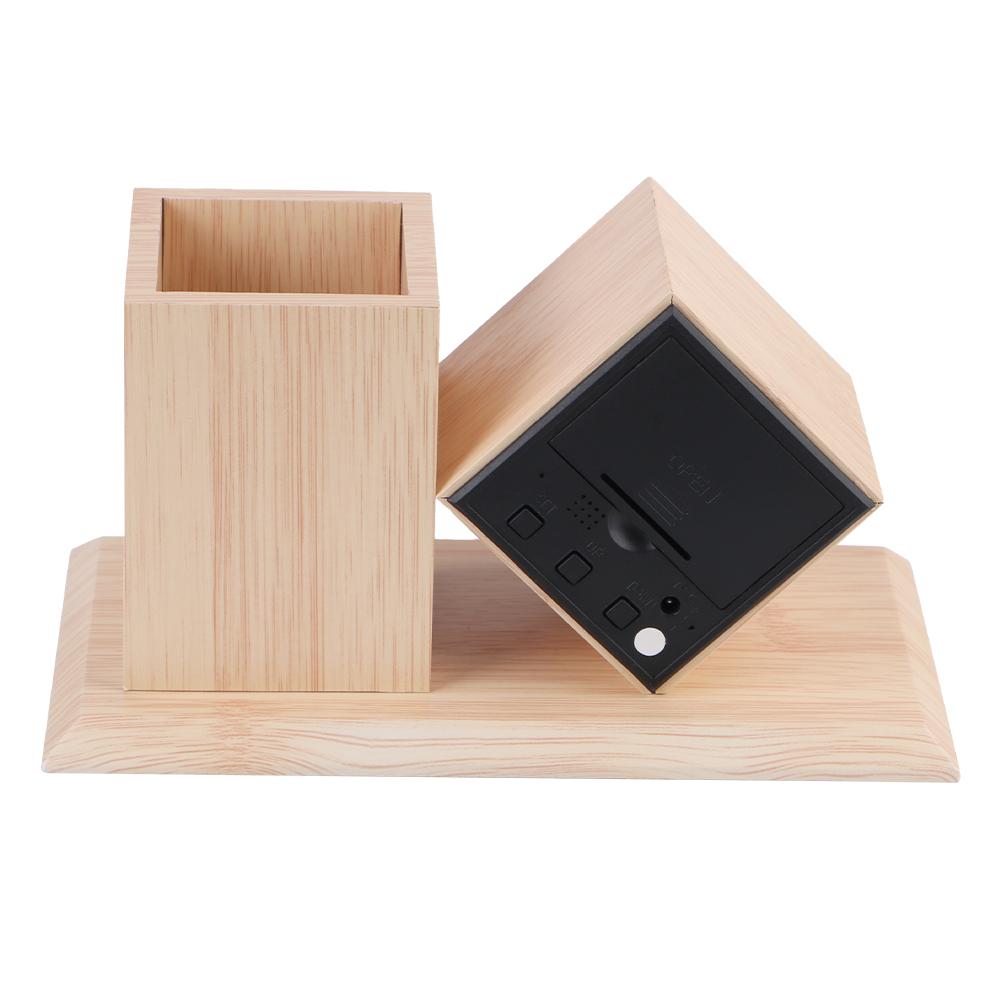 Der Studenten LED Digital Stifthalter Wecker Holz Batteriebetrieb wird durch die Temperatur LED Uhr gesteuert