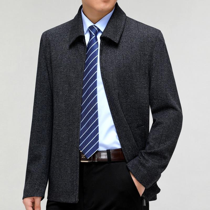 

Куртки шерстяные для мужчин среднего и пожилого возраста, для пап, осенние и зимние, толстые, больших размеров, свободные, для пап, старые, лидерские, шерстяные топы 195