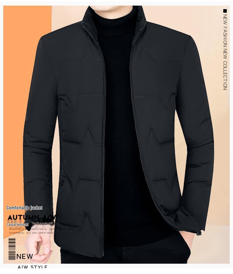 2025 Winter Heren High-End Gewatteerde Katoenen Jas: Dikke, warme buitenkleding voor vaders van middelbare leeftijd