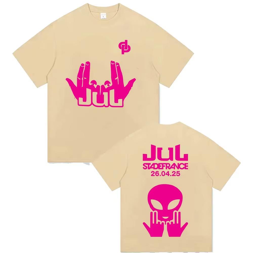 French New Rap Jul Tour Album 2026 TShirts Man Woman Pop Music Fashion Short Sleeve T Shirt Vintage High Quality Cotton Tshirt