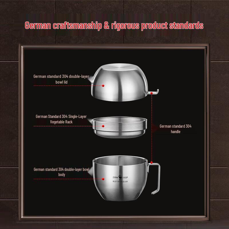 SSGP 304 Stainless Steel Instant Noodle & Soup Bowl with Lid