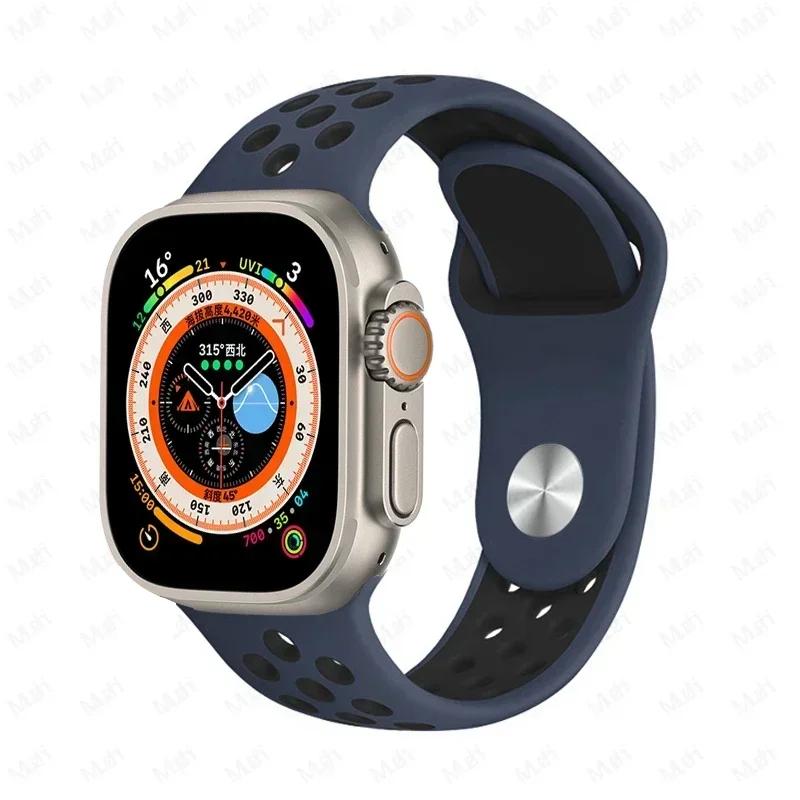 Sportarmbänder für Apple Watch Series 10 42mm 46mm Armband ultra 2 49mm 40mm-44mm 45mm 41mm Silikonarmband iwatch 10 9 8 7 6 SE 5 4 3