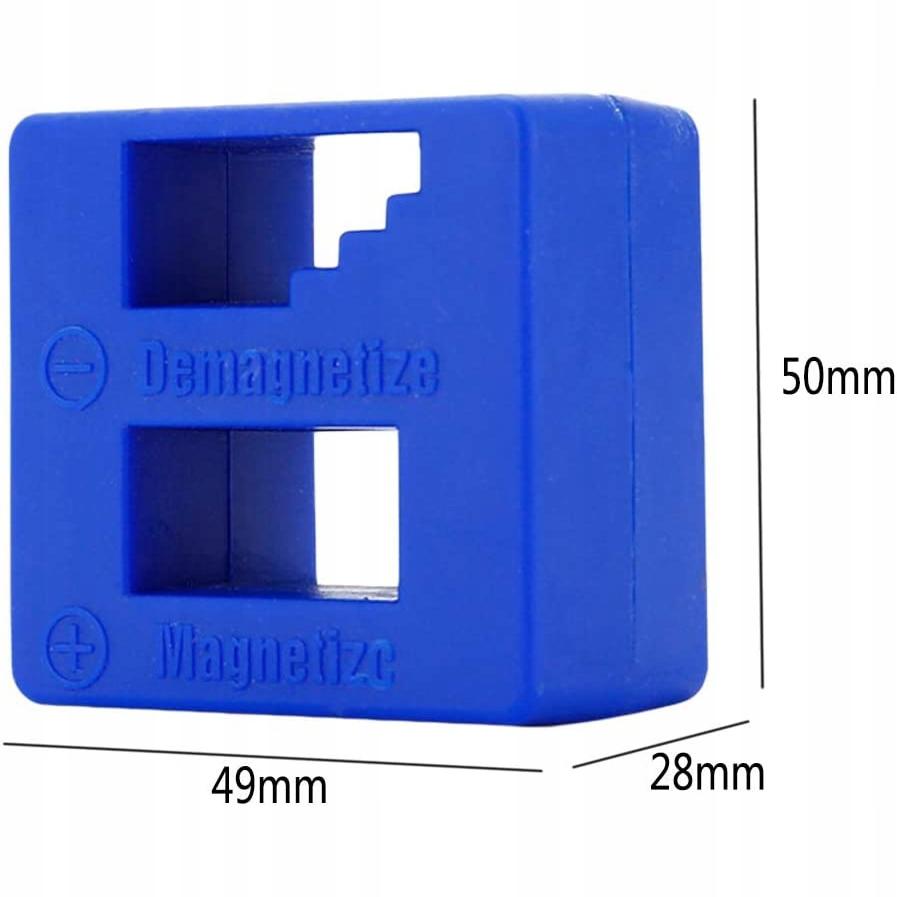 Rosfix Magnetyzer do Wkrętaków i Bitów – Namagnesowanie i Demagnetyzacja Narzędzi | Wymiary 49x50x28 mm | Bez Zasilania i Trwała Konstrukcja