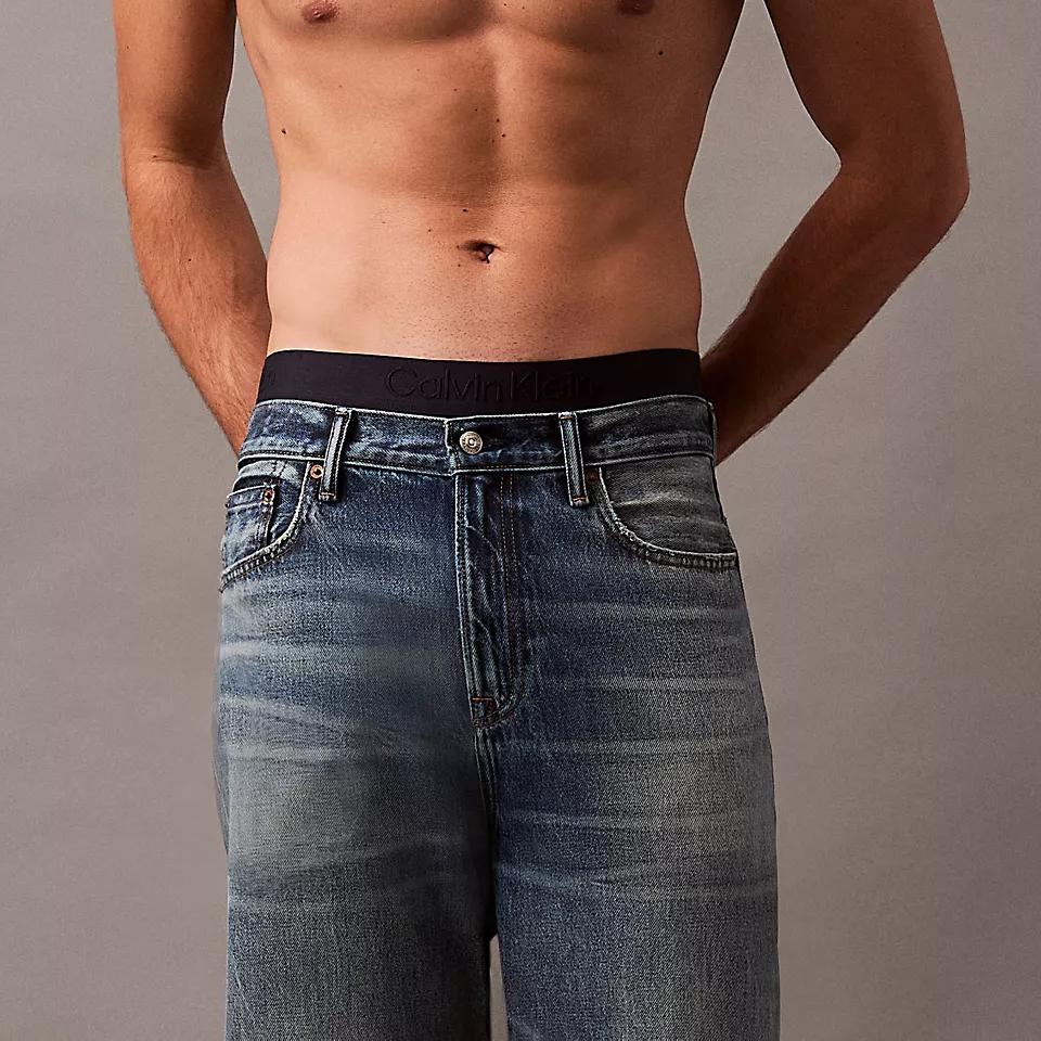 Calvin Klein Minimalist Comfortable Versatile Solid Color Boxer Briefs Men Underwear Dark-Blue NB4198-411