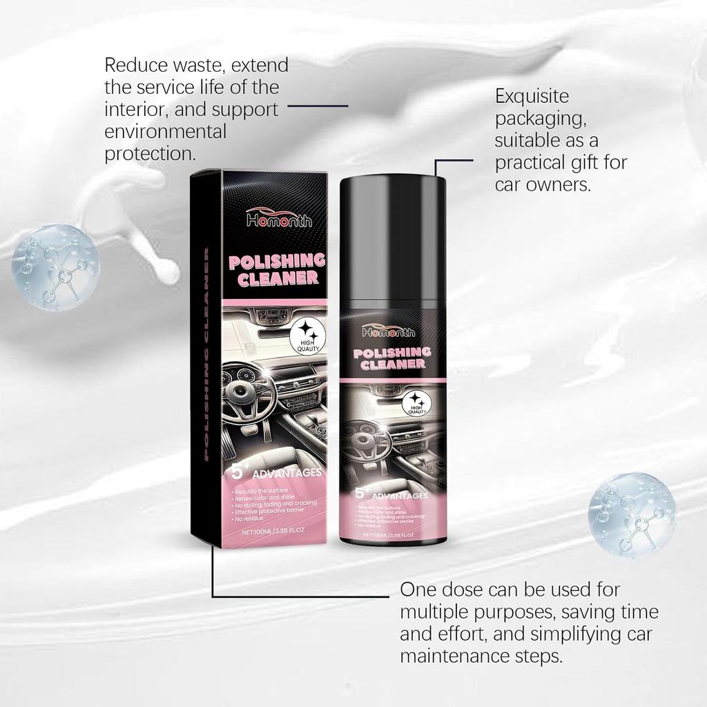 2025 New Polishing Cleaner Car Interior - Restore to Factory Like Condition Interior Detailer - 100ml Polishing Cleaner for Car Interior