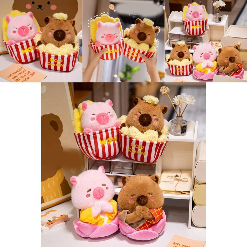 Joyful Capybara Plush Toy Ultra Soft Cuddly Animal For Couples And Snack Lovers In Adorable Designs