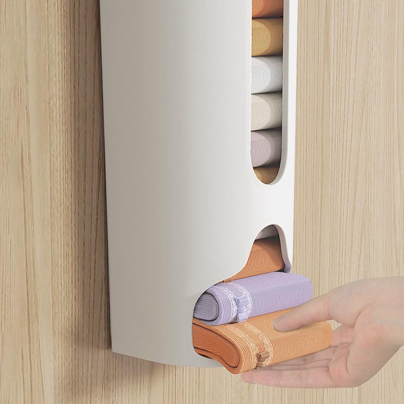 

Wall-Mounted Underwear Storage Box Closet Underwear Panties Socks Organizer Self adhesive Home Garbage Bag Dispenser Storage