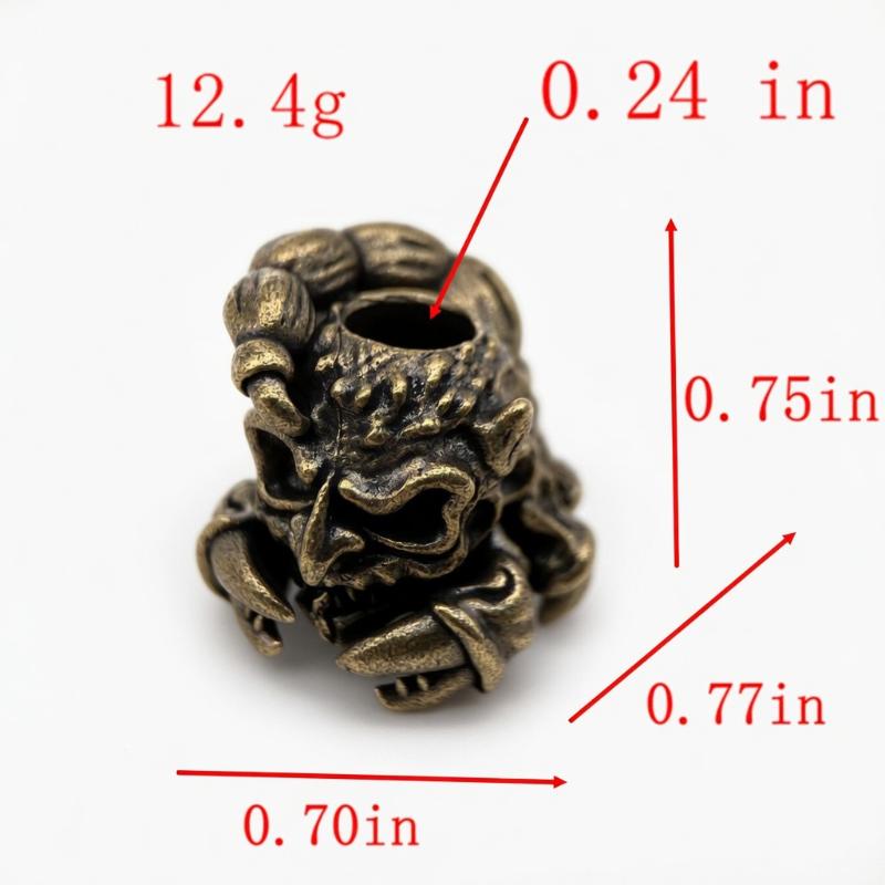 Scorpion Skull Brass Knife Bead Edc Outdoor Diy Paracord Handmade Woven Lanyard Pendant Umbrella Rope Bracelet Charm Accessories