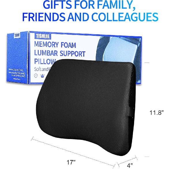 Lumbar Support Pillow For Car, Lower Back Support For Driving Seat Memory Foam Lumbar Pillow For Office Chair - Back Pain Relief For Car Seat,