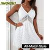 Women's Fashion Summer Spring Solid Color Print V-Neck Sleeveless Casual Dresses