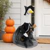 Mysterious Halloween Outdoor Decor 1 Set Porch Goose Outfit, Ghost Costume with Light-up Lantern, Spooky Clothes Pumpkin Apparel for 23 Inch
