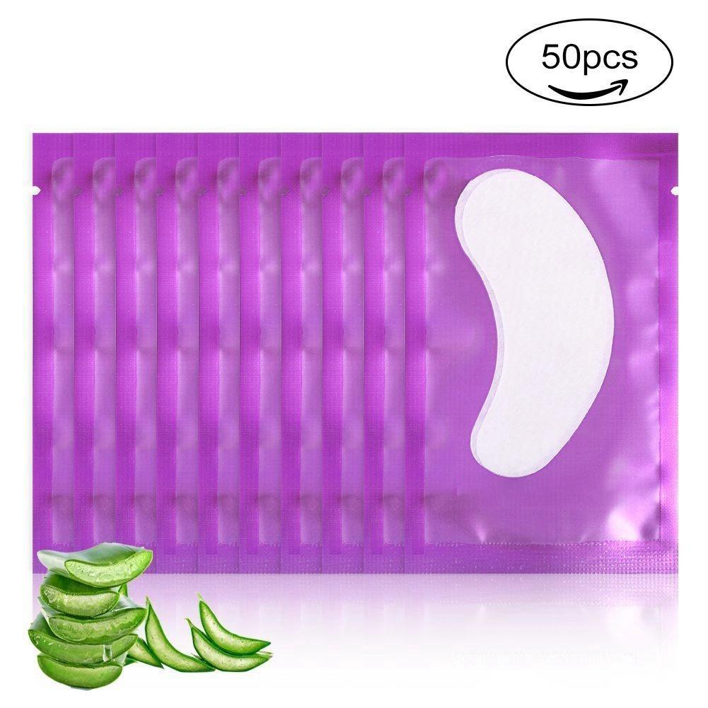 

50 пар набор для наращивания ресниц гидрогелевые гелевые подушечки под глазами безворсовые патчи Silver Beauty Head фиолетовый