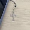 1 Piece Alloy Inlaid with Artificial Rhinestone Cross Phone Charm, Phone Lanyard, Bag DIY Accessory.Mobile Phone Accessories