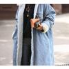 Thicken X-Long Lamb Velvet Denim Trench Coat Winter Long Trench Coats for Women Single Breasted Designed Denim Coats