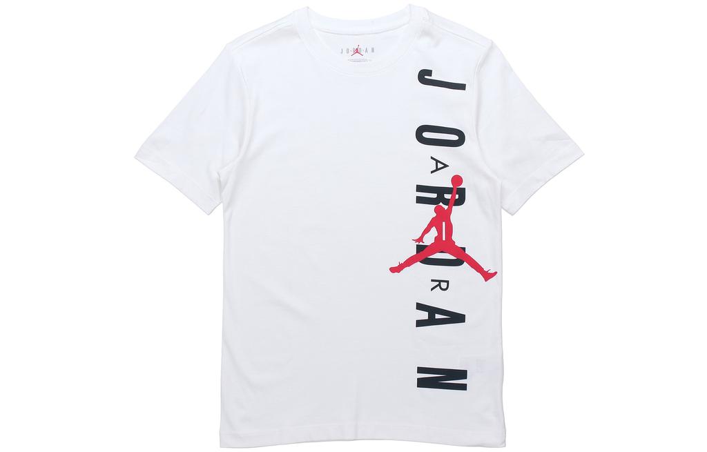 Jordan T Shirts Men's White Crew Neck Moderate Straight Fit CW0393-100
