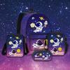 Weltraum Planet Serie Mond Rakete Rucksäcke Schultasche Umhängetasche Federmäppchen mit Brotdose Schultasche für Jungen und Mädchen Bestes Geschenk