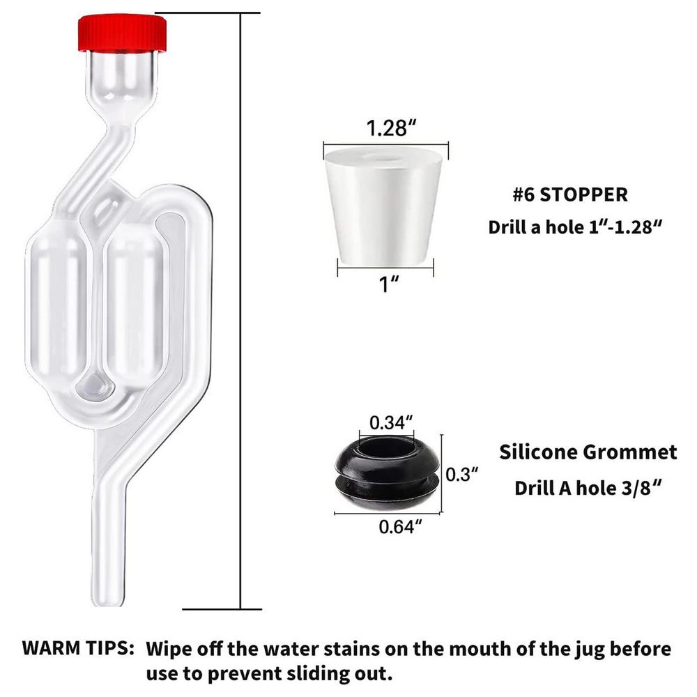 S-Shape Airlocks Homebrew Bubble Airlock Carboys Stopper Fermenter Seal Valve with Food Grade Grommets Wine Making Equipment