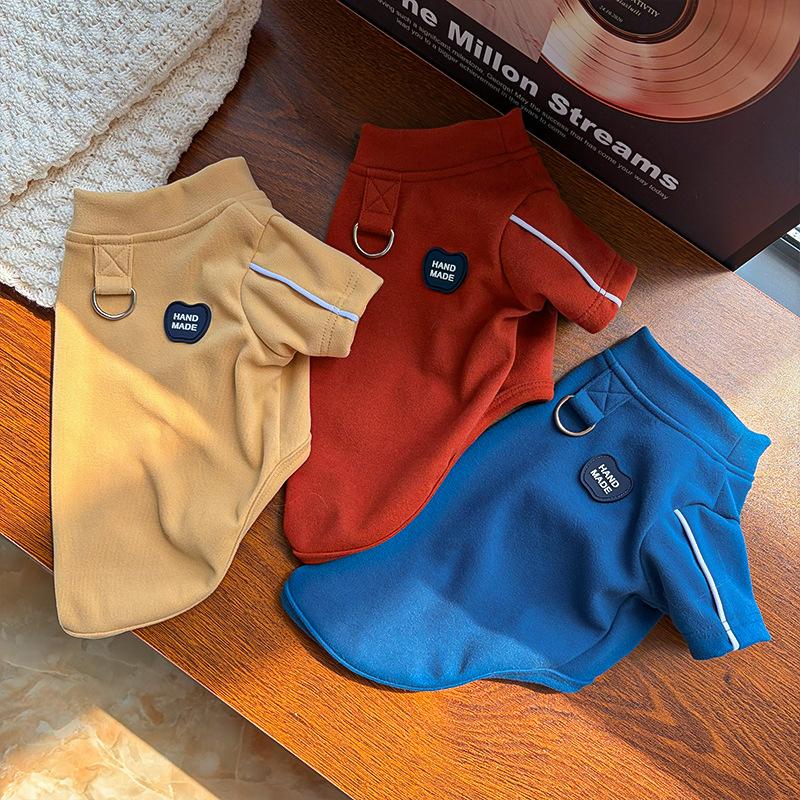 Solid Color Pet Top Cat Dog Winter Warm Basic Pullover Puppy Kitten Clothes Simple Cute Outfit